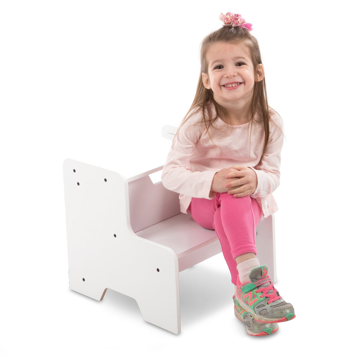 Wooden Step Stool - White