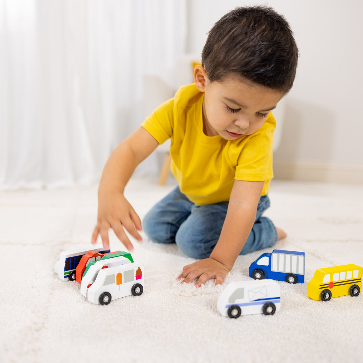 Wooden Town Vehicles Set