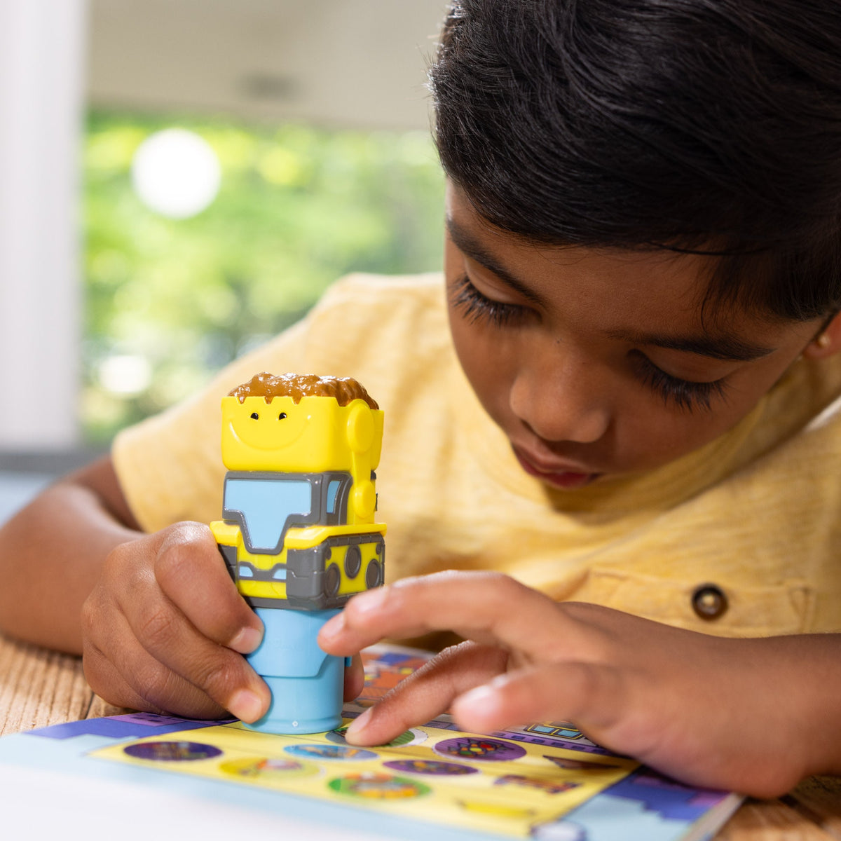 Sticker WOW!™ Bulldozer Bundle: Activity Pad & Sticker Stamper + Mini Activity Pad and 200 Refill Stickers