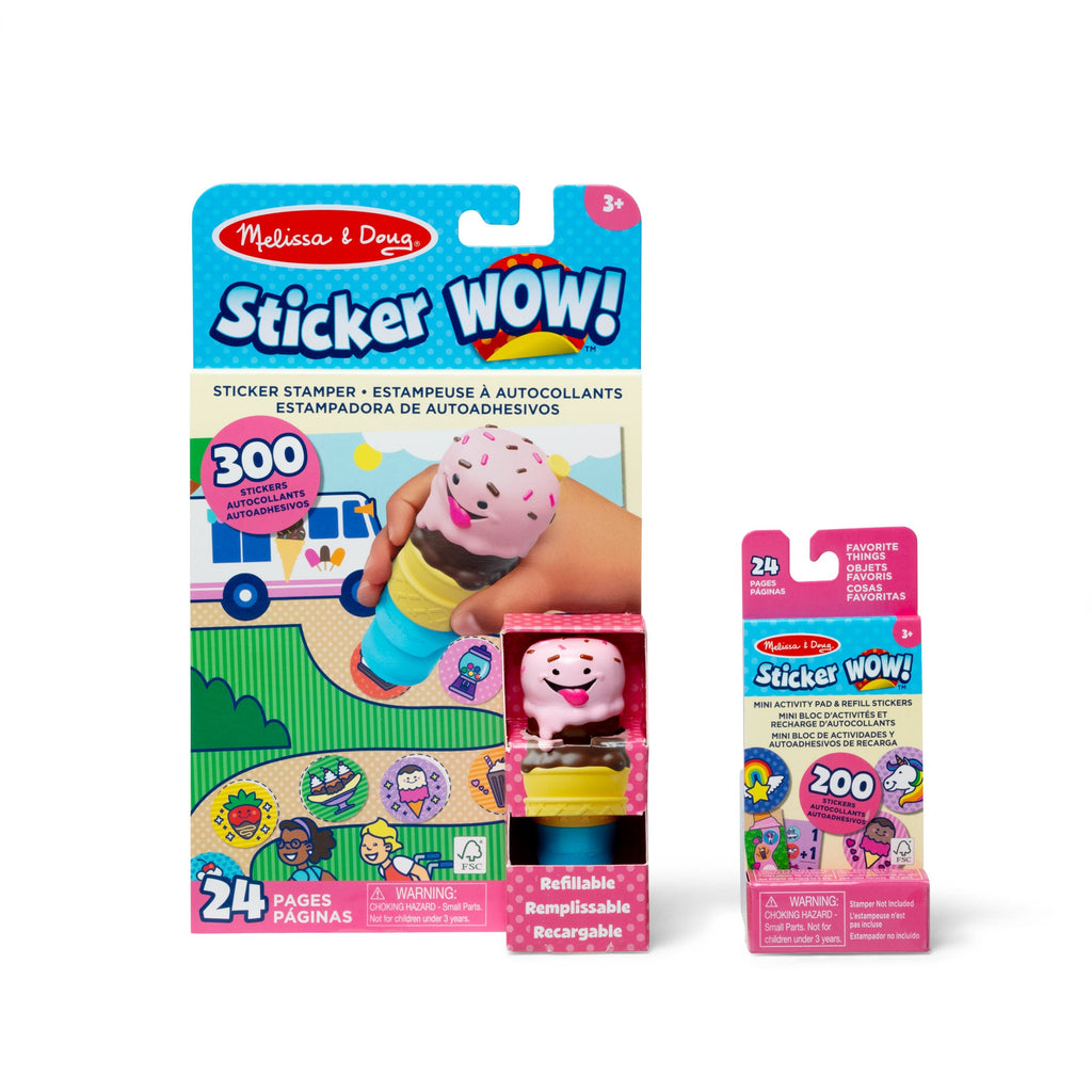 Sticker WOW!™ Ice Cream Bundle: Activity Pad & Sticker Stamper + Mini Activity Pad and 200 Refill Stickers