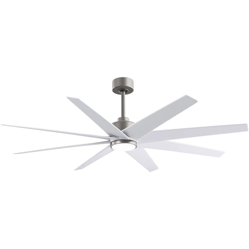 Atlas Ariella - LK 64 inch Brushed Nickel with Matte White Blades Ceiling Fan