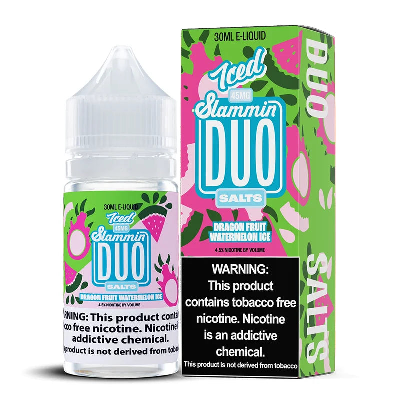 Dragonfruit Watermelon Ice by Slammin Duo Series E-Liquid 30mL  Salt Nic