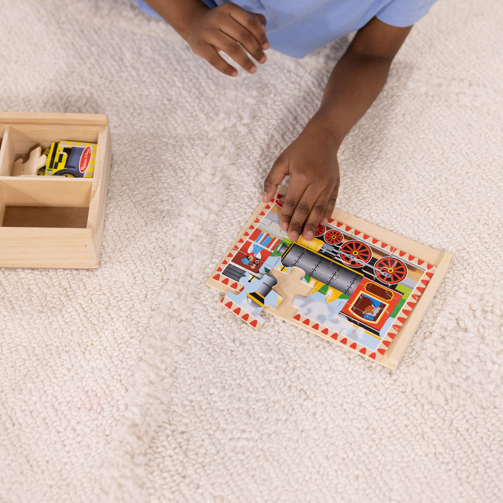 Wooden Jigsaw Puzzles in a Box - Vehicles