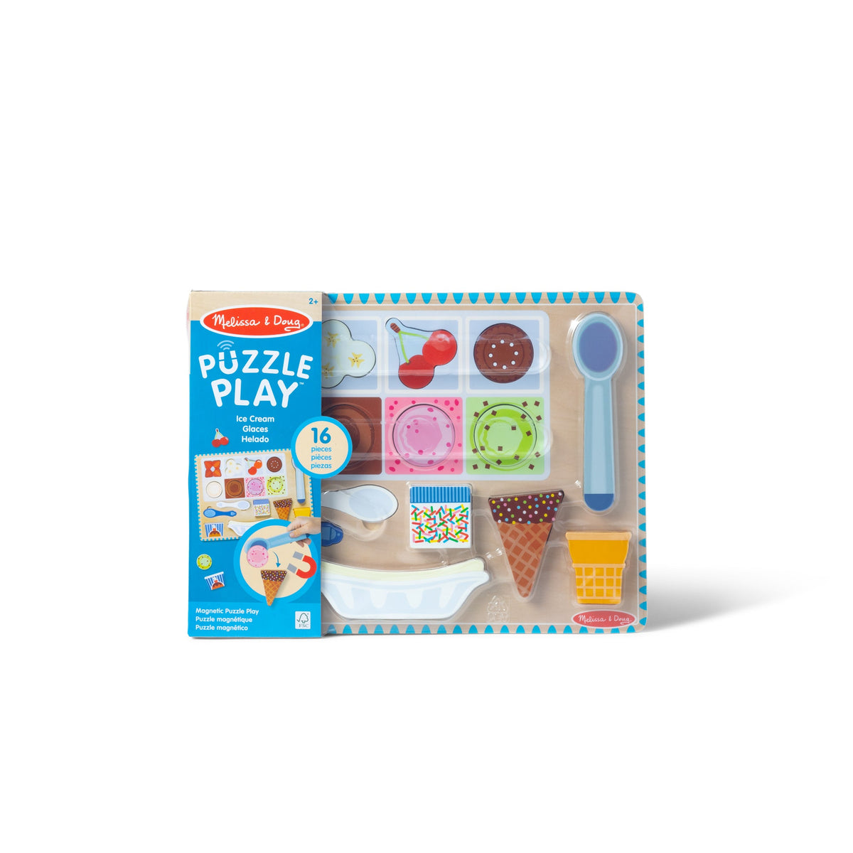 Wooden Magnetic Ice Cream Puzzle & Play Set - 16 Pieces