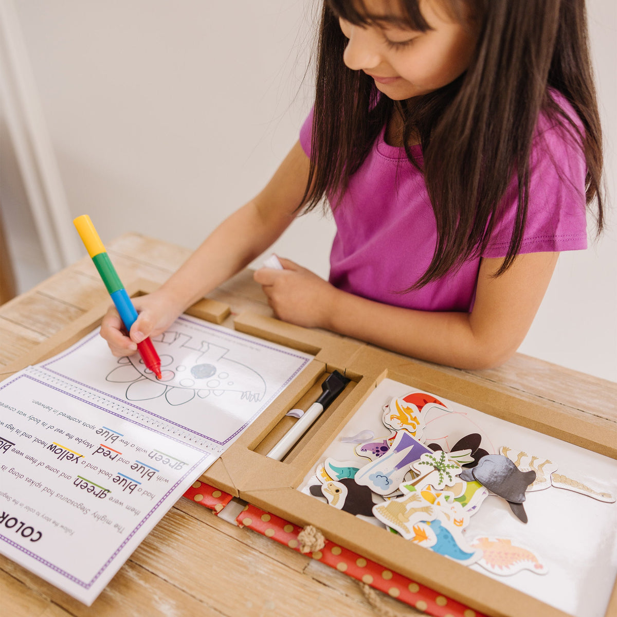 Natural Play: Play, Draw, Create Reusable Drawing & Magnet Kit – Dinosaurs