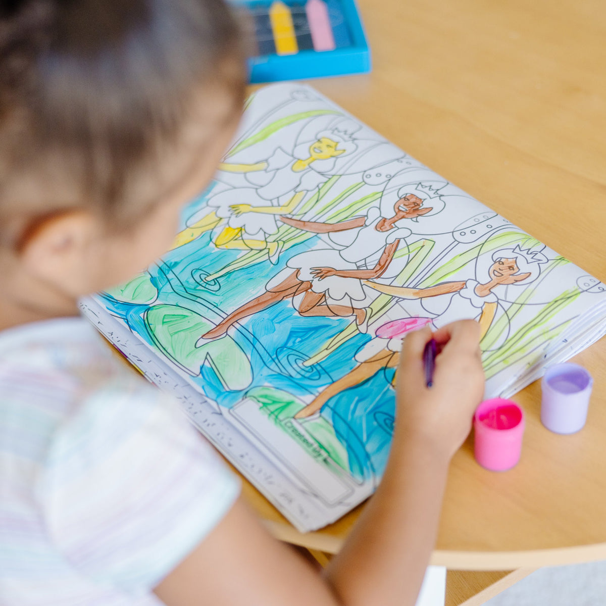 Jumbo 50-Page Kids' Coloring Pad - Horses, Hearts, Flowers, and More