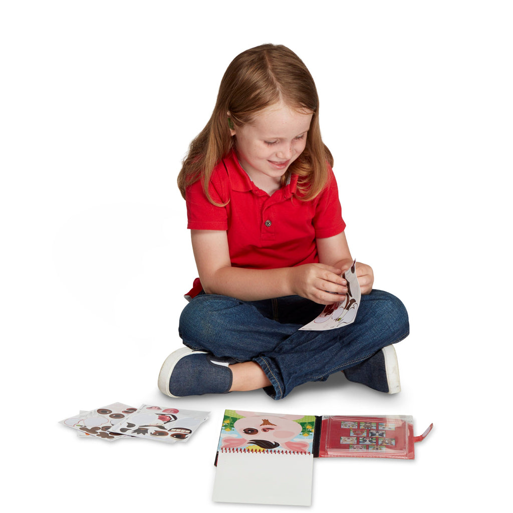 Make-a-Face – Farm Reusable Sticker Pad – On the Go Travel Activity
