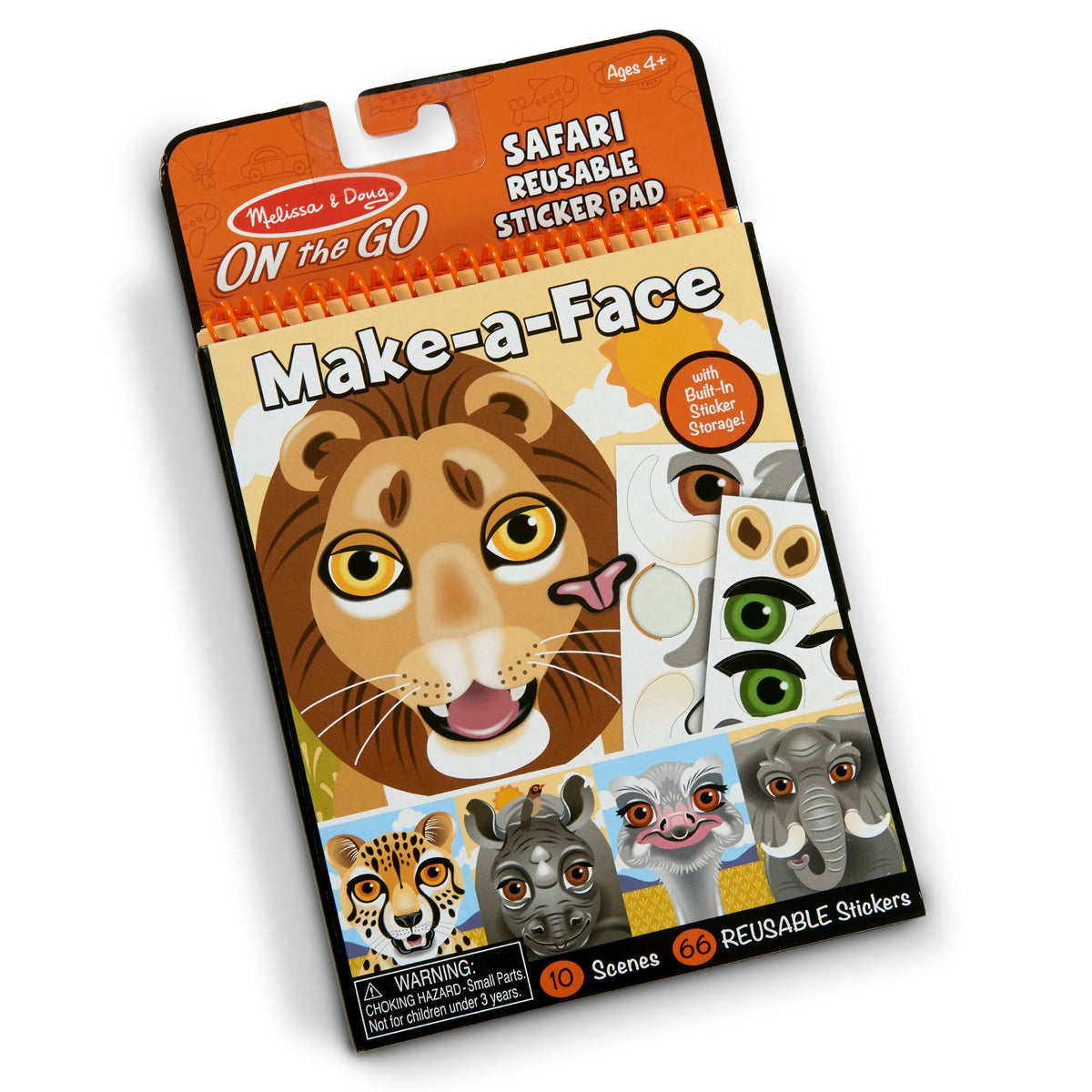 Make-a-Face – Safari Reusable Sticker Pad – On the Go Travel Activity