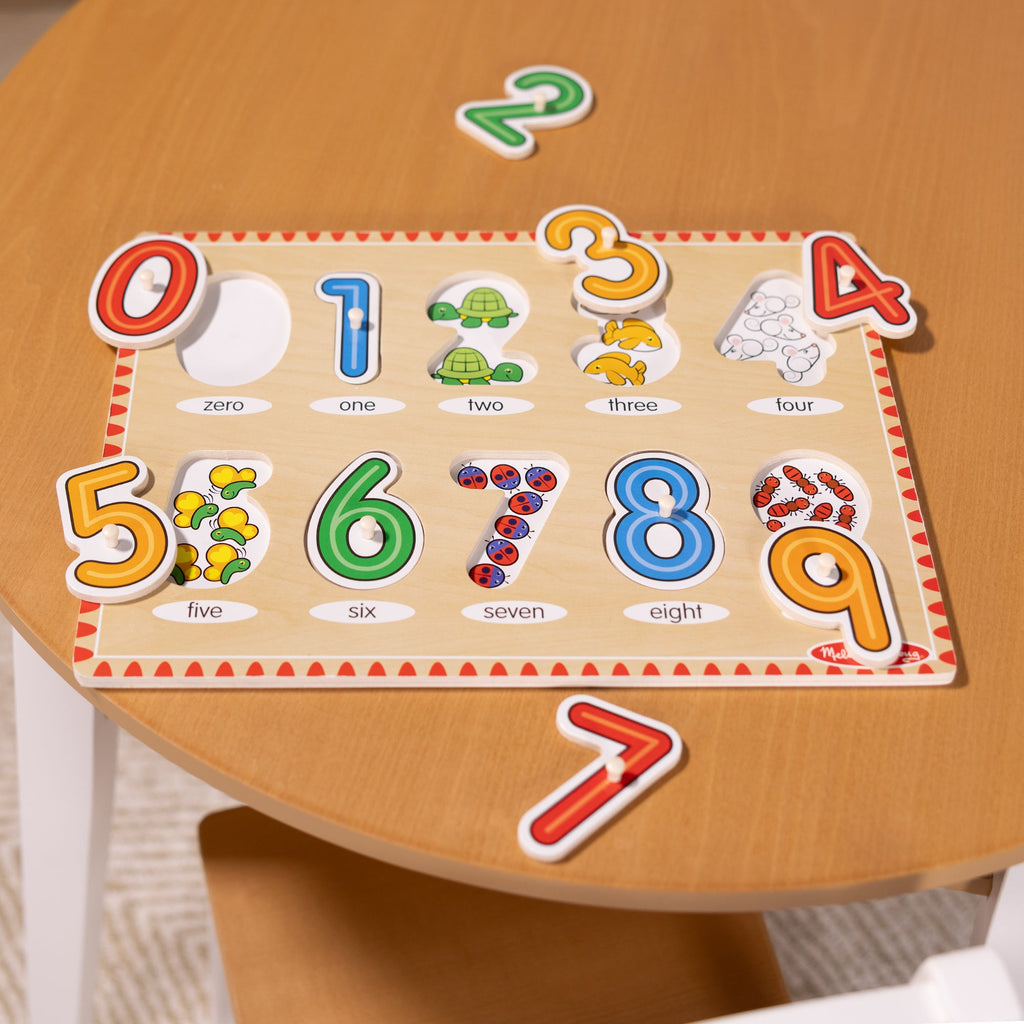 Lift & See Numbers Peg Puzzle - 10 Pieces