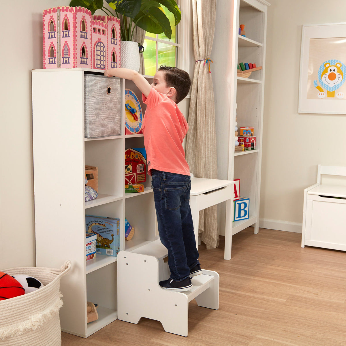 Wooden Step Stool - White
