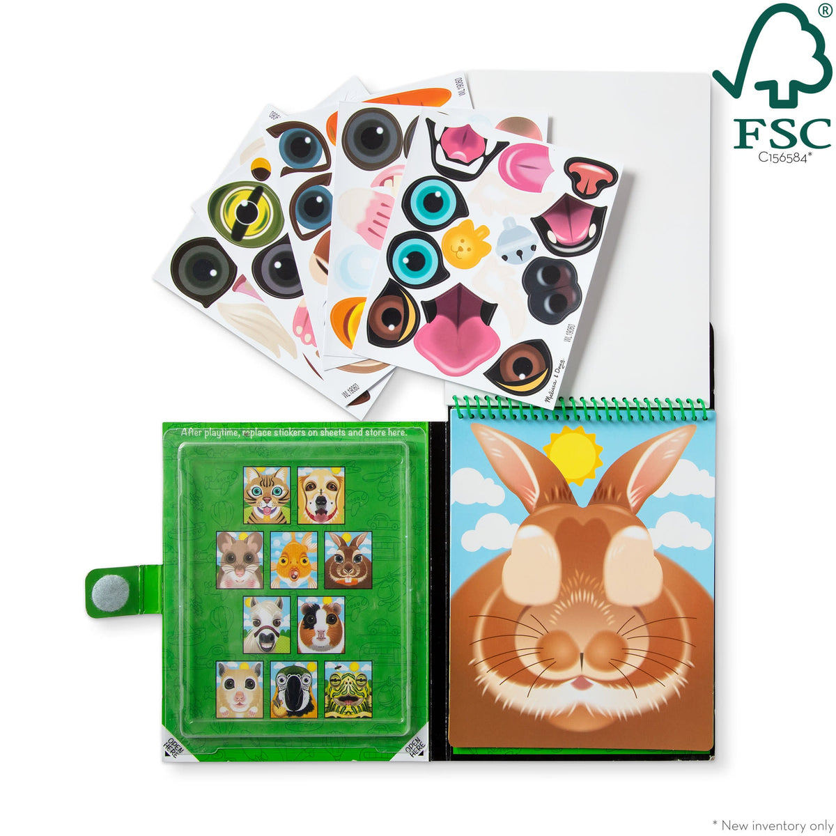 Make-a-Face – Pets Reusable Sticker Pad – On the Go Travel Activity