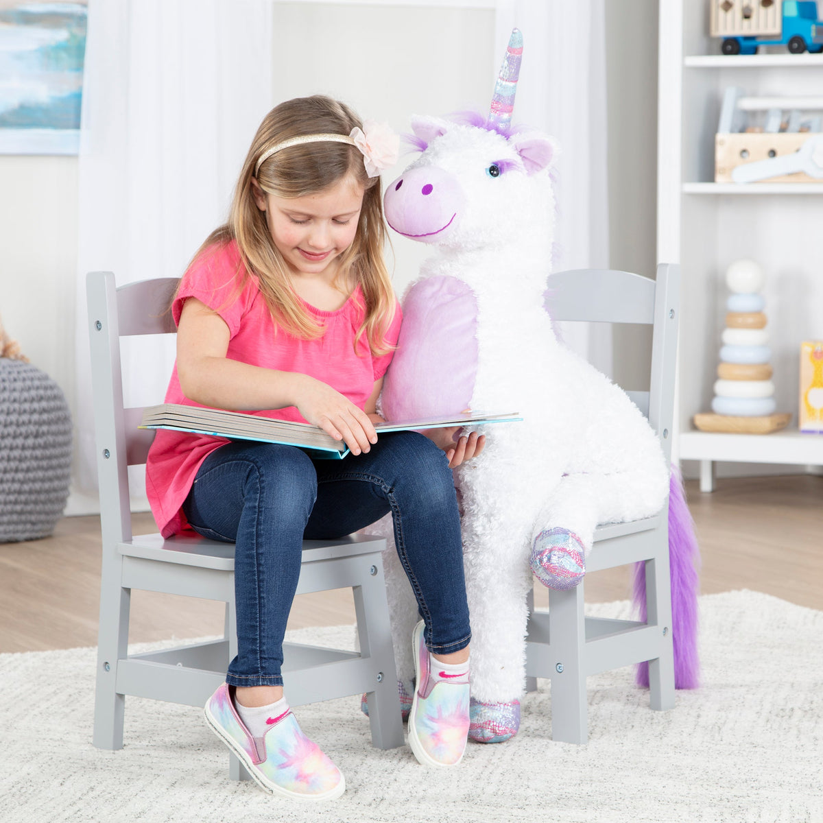 Child’s Wooden Chair Pair – Gray