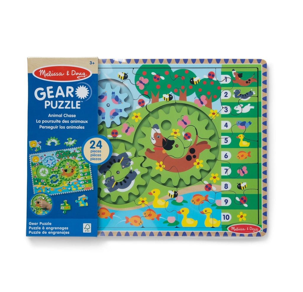 Animal Chase I-Spy Wooden Gear Puzzle