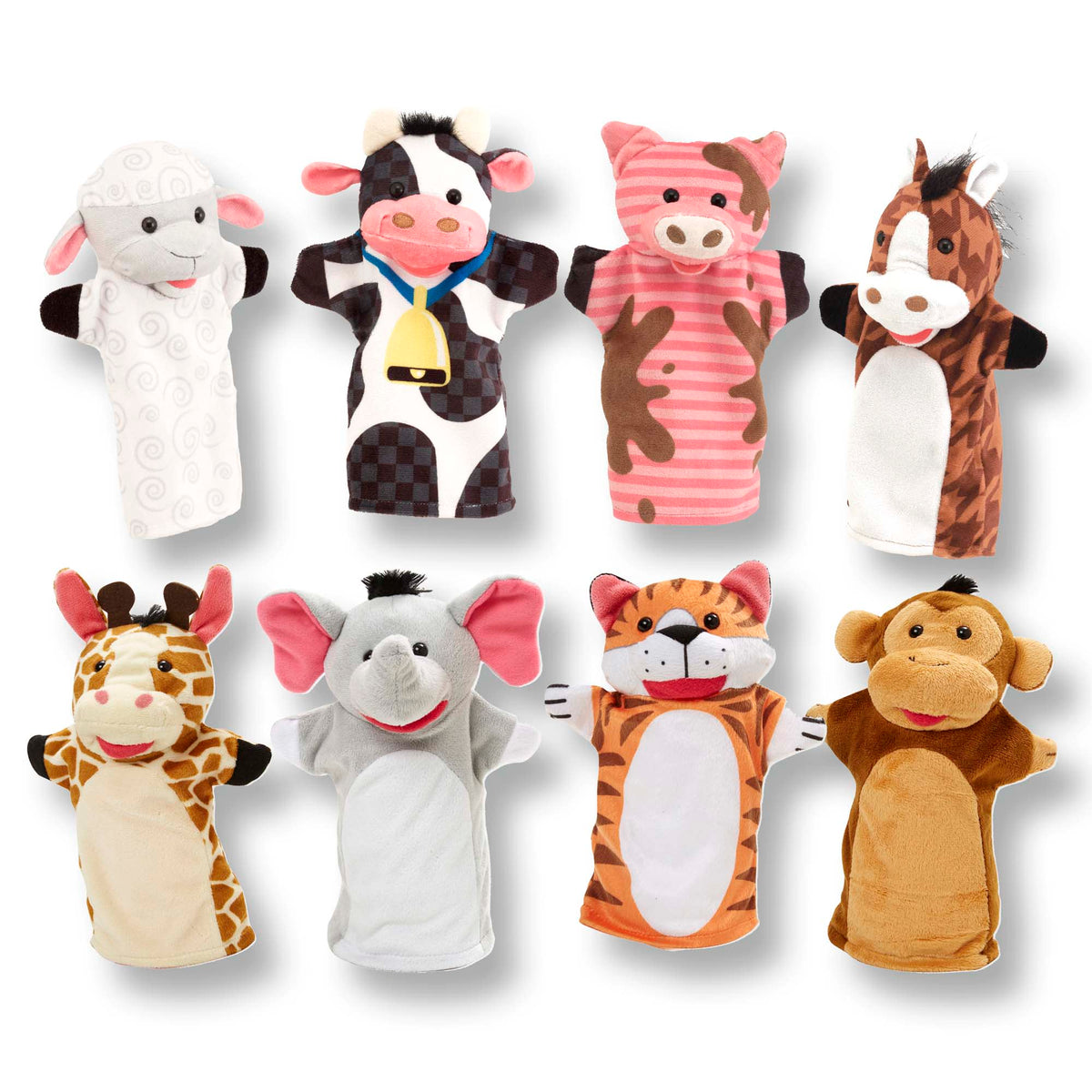 Hand Puppet 2-Pack: Farm Friends, Zoo Friends
