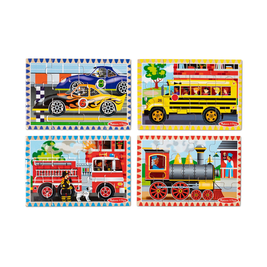 Wooden Jigsaw Puzzles in a Box - Vehicles