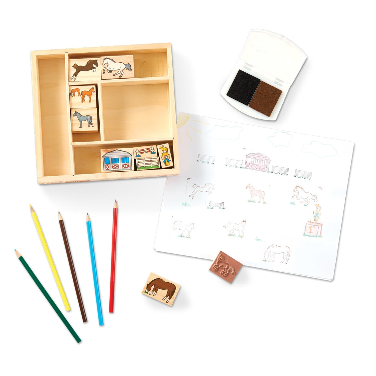 Wooden Stamp Set - Horses