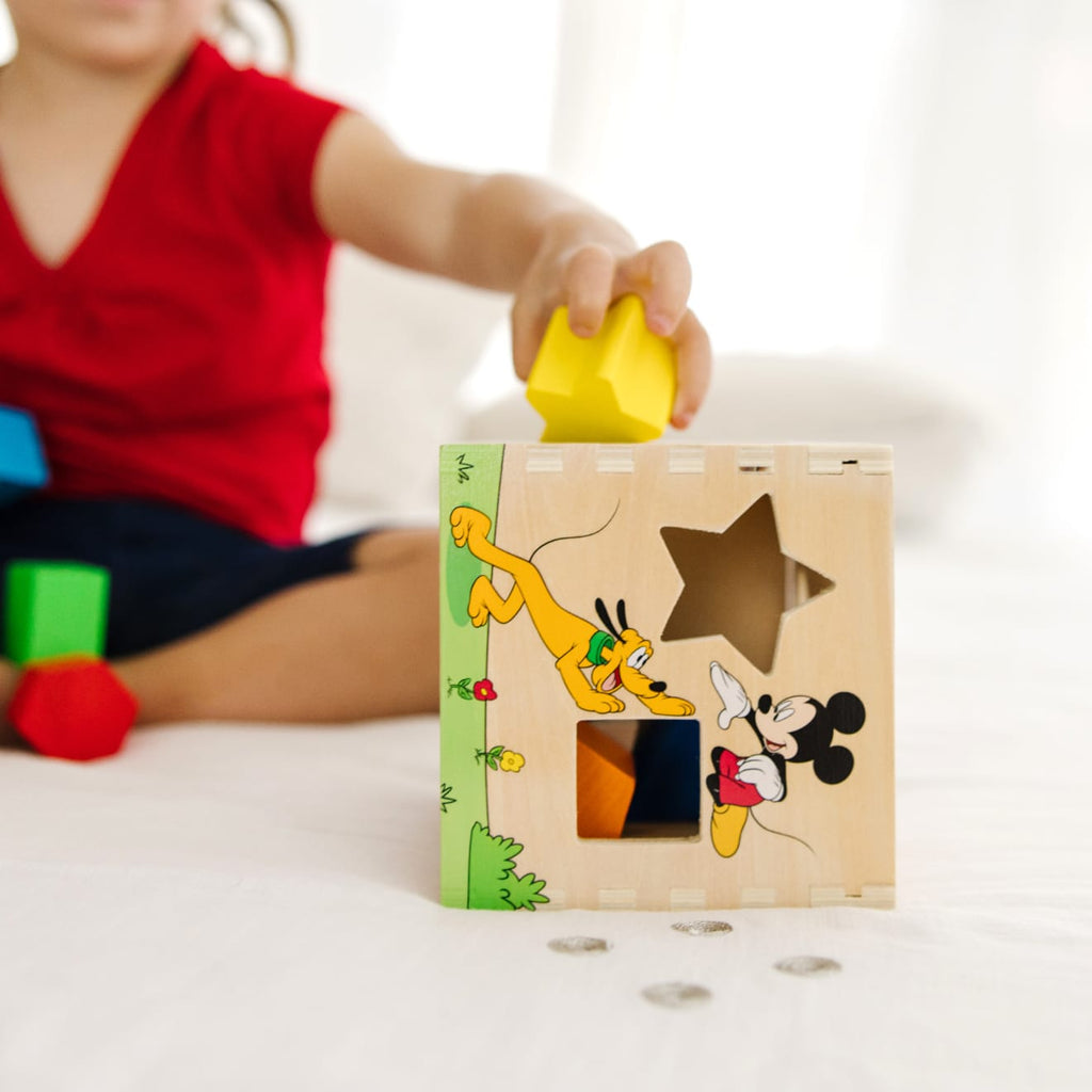 Disney Mickey Mouse & Friends Wooden Shape Sorting Cube