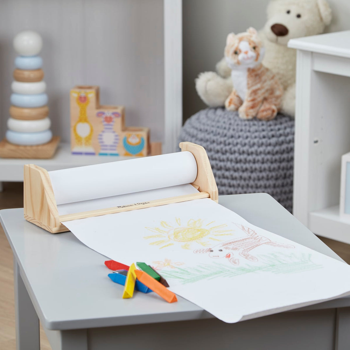 Wooden Tabletop Paper Roll Dispenser