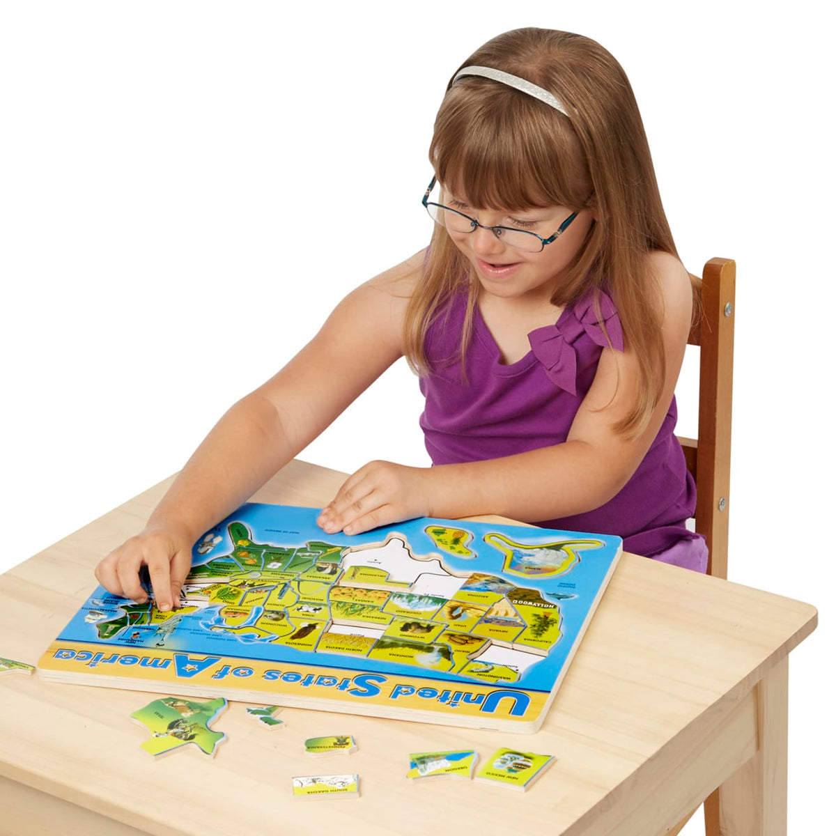 U.S.A. Map Wooden Puzzle