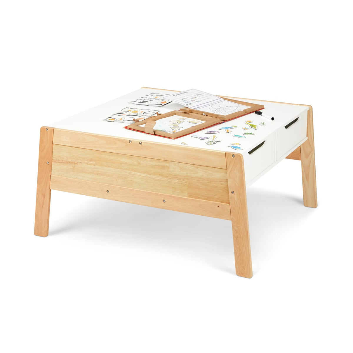 Wooden Art & Activity Table with Bins