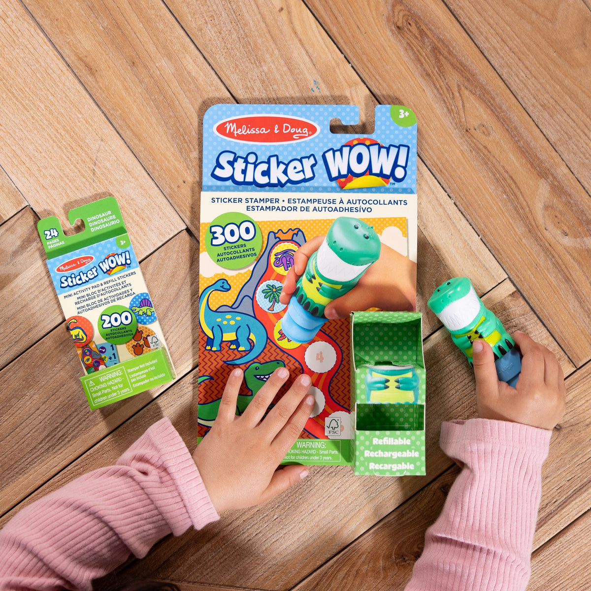 Sticker WOW!™ Dinosaur Bundle: Activity Pad & Sticker Stamper + Mini Activity Pad and 200 Refill Stickers