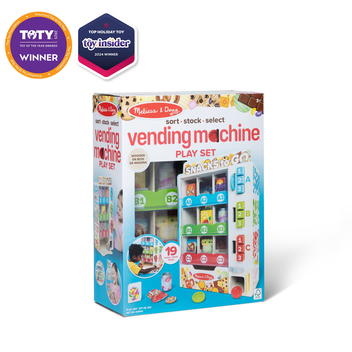 Sort, Stock, Select Wooden Vending Machine Play Set