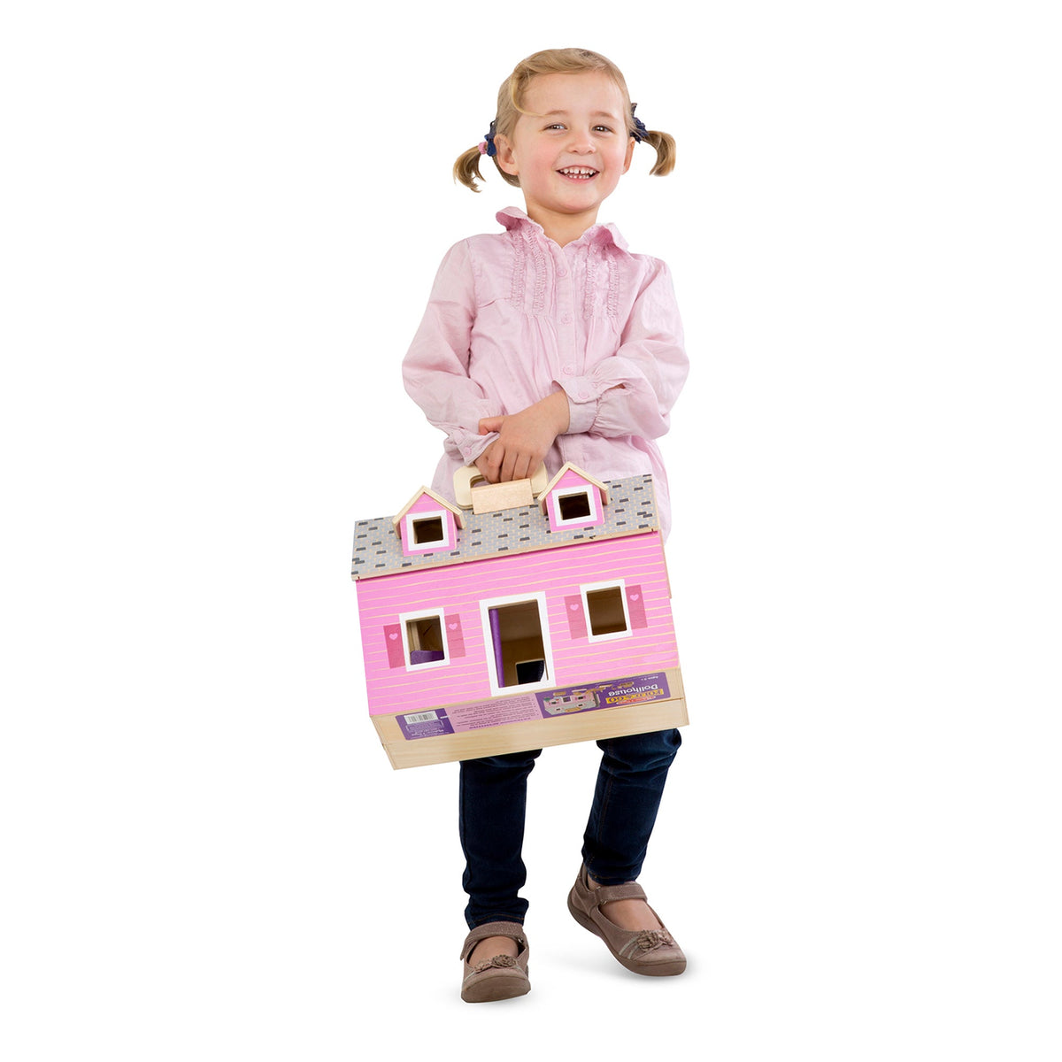 Wooden Fold & Go Dollhouse
