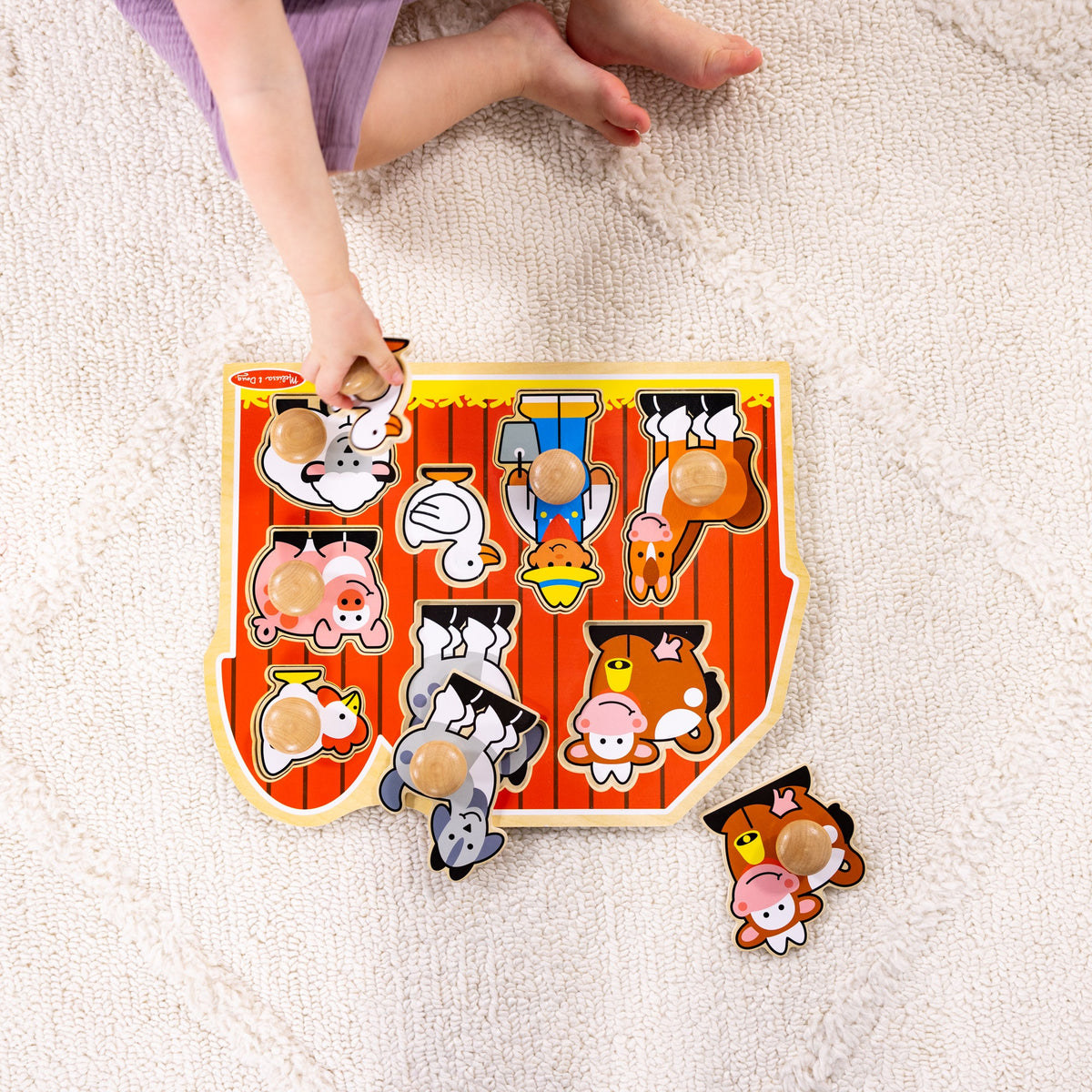 Farm Friends Jumbo Peg Puzzle - 8 Pieces