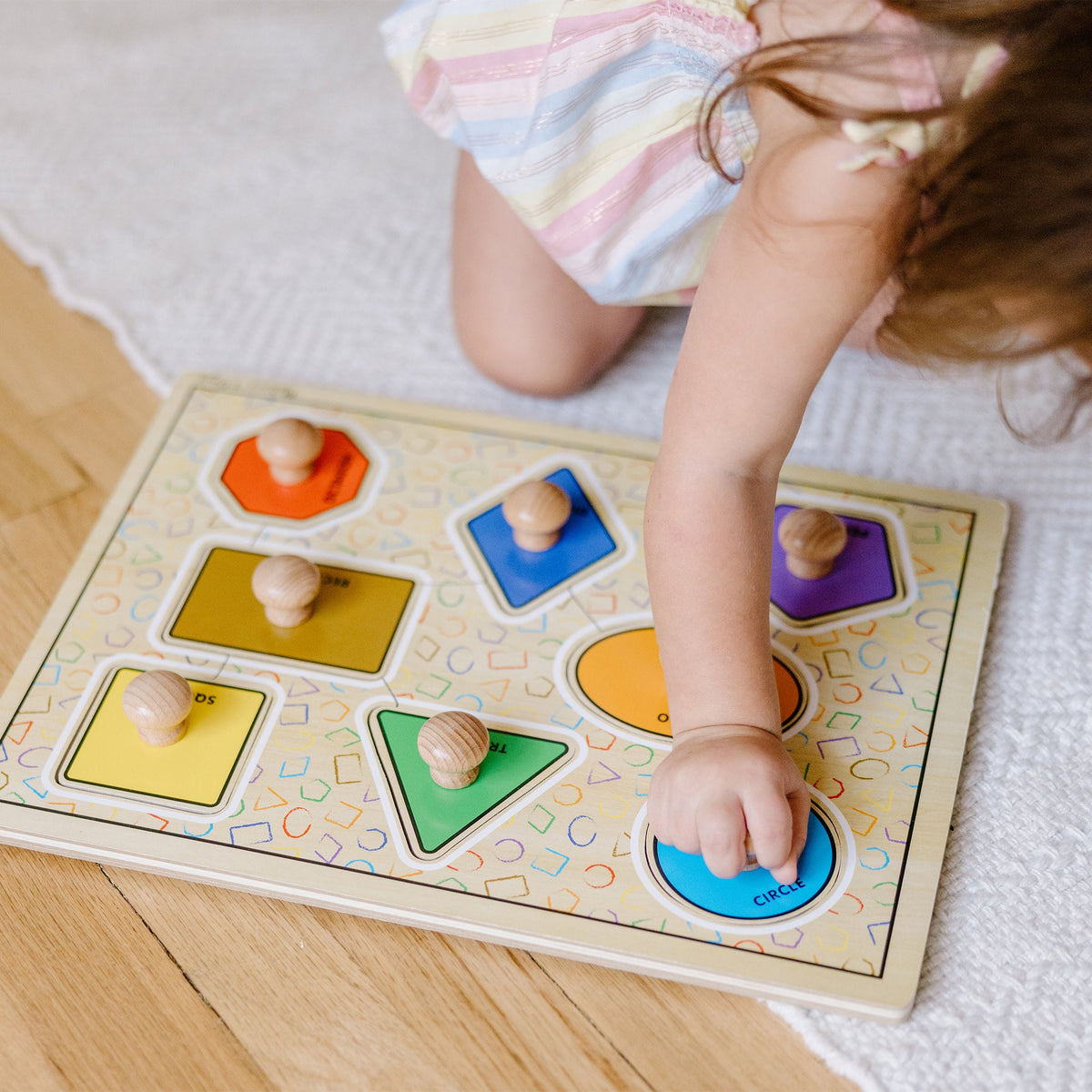 Geometric Shapes Deluxe Jumbo Peg Puzzle - 8 Pieces