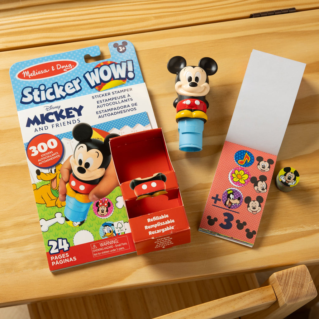 Sticker WOW!™ Disney Mickey Mouse Bundle: Activity Pad & Sticker Stamper + Mini Activity Pad and 200 Refill Stickers