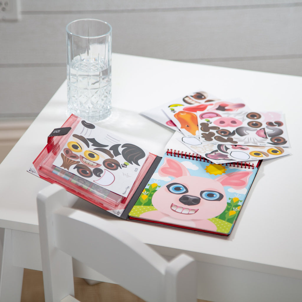 Make-a-Face – Farm Reusable Sticker Pad – On the Go Travel Activity