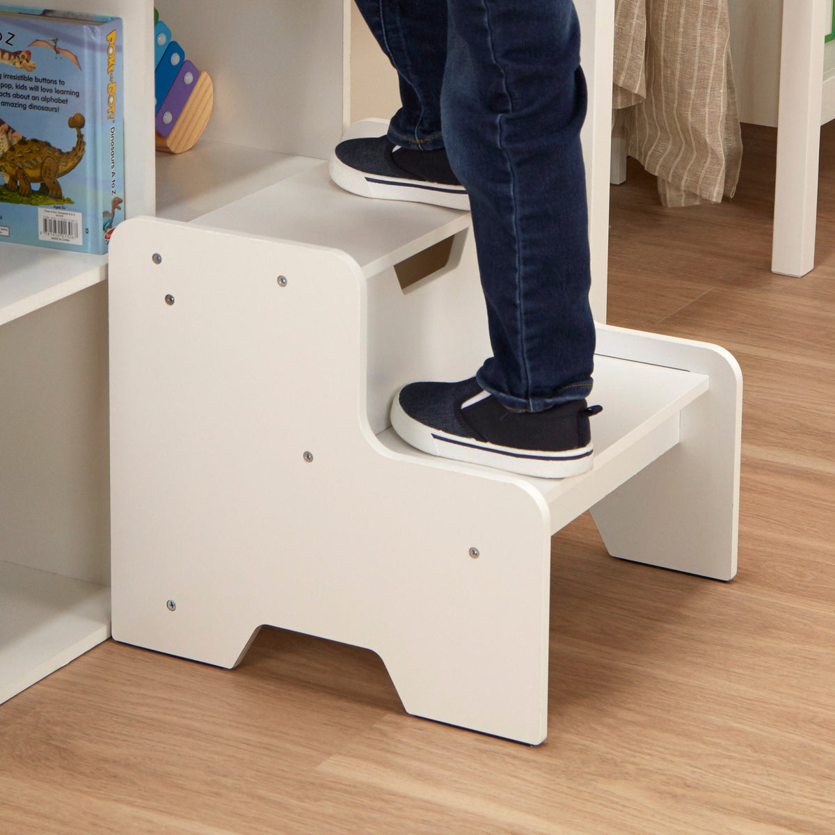 Wooden Step Stool - White