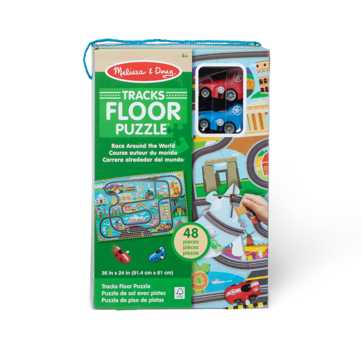 Race Around the World Tracks Floor Puzzle - 48 Pieces